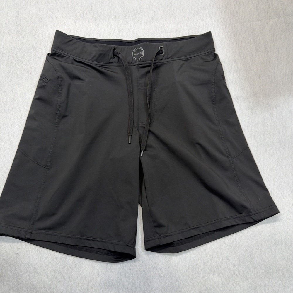 Hylete Activewear Shorts Mens Medium 9" Inseam Black Drawstring‎ Cross Fit Gym